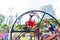 Circus performers perform during the pre-Carnival Fuzue parade