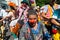 Circus performers are seen during the pre-Carnival Fuzue parade