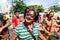 Circus performers are seen during the pre-Carnival Fuzue parade