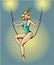 Circus pin up gymnast girl pop art retro comic style illustration