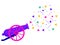 Circus shooting cannon. Vintage gun. Flat design vector illustration. Ramadan symbol