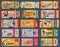 Circus show and funfair carnival retro tickets