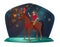 Circus show, horse and acrobat or equestrian