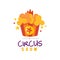 Circus show logo design template, carnival, festive, circus show label, badge, hand drawn design element can be used for