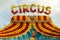 Circus sign made of red and yellow lamps
