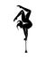 Circus.Silhouette of an Jester gymnast on Equilibre.