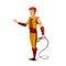 Circus tamer or performer with whip