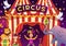 Circus Template Hand Drawn Cartoon Flat Illustration with Show of Gymnast, Magician, Animal Lion, Clowns and Amusement Park