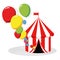 Circus tent and balloons vector