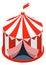 Circus tent cartoon icon. Show perfomance awning