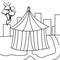 Circus tent coloring page