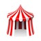 Circus tent isolated 3d realistic cartoon design vector illustration