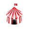 Circus tent isolated on white background