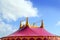 Circus tent red pink color four towers