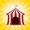 circus tent red and white shine background