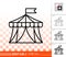 Circus Tent simple black line vector icon