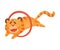 Circus tiger in a jump. Vector illustration on a white background.