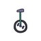 Circus unicycle doodle icon, vector illustration