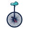 Circus unicycle one wheel bicycle icon