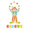 Circus vector clown juggler isolated on the white