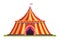 Circus vintage tent flat vector illustration isolated on white background