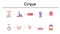Cirque simple concept flat icons set