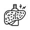 cirrhosis hepatitis line icon vector illustration