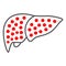 Cirrhosis of liver thin line icon, Human diseases concept, liver disease sign on white background, Liver cirrhosis