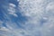 Cirrus is cloud stripe, white, feathery, ice crystal. Sky clouds background.