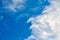 Cirrus clouds on blue sky, copy space, beautiful cirrus white clouds on blue day sky for background