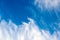 Cirrus clouds on blue sky, copy space, beautiful cirrus white clouds on blue day sky for background