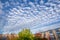 Cirrus Cumulus clouds over residential homes
