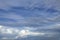 Cirrus, stratus and cumulus clouds against blue sky