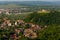 Cisnadioara village with his medieval fortress on the hill, near Sibiu city, Transylvania, Romania