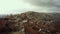 Citadel Hisar view on old city tile roofs far turkish flag cloudy day Ankara