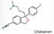 Citalopram, C20H21FN2O molecule. It is antidepressant, selective serotonin reuptake inhibitor SSRI class, is widely used to