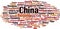 Cities in China word cloud