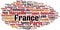 Cities in France word cloud