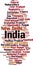 Cities in India word cloud
