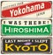 Cities in Japan retro tin signs collection