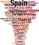 Cities in Spain word cloud