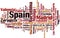 Cities in Spain word cloud