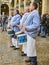 Citizens drumming at the Tamborrada, the drum parade to celebrated the Patron Festivity of San Sebastian, Spain