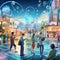 Citizens engage with a highly interactive smart city environment, where digital information and urban life merge seamlessly under