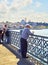 Citizens on the Galata bridge. Istanbul, Turkey.