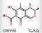 Citrinin molecule. It is antibiotic and mycotoxin from Penicillium citrinum. Skeletal chemical formula