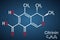 Citrinin molecule. It is antibiotic and mycotoxin from Penicillium citrinum. Structural chemical formula on the dark blue