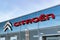 Citroen logo on the car dealership building.