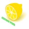 Citrus allergen free icon, isometric style