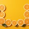 Citrus allure Fresh orange, yellow background, a canvas with space